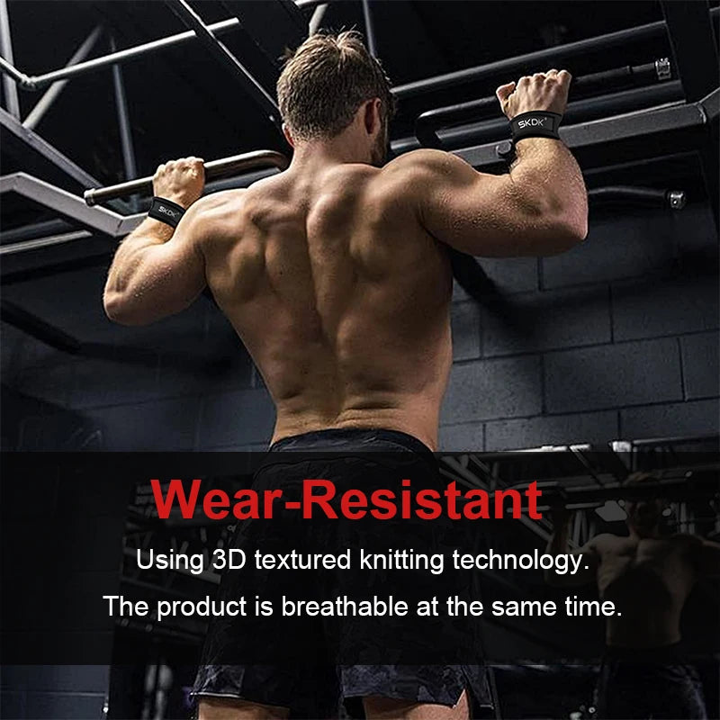 Silicone Grip Weightlifting Wrist Straps