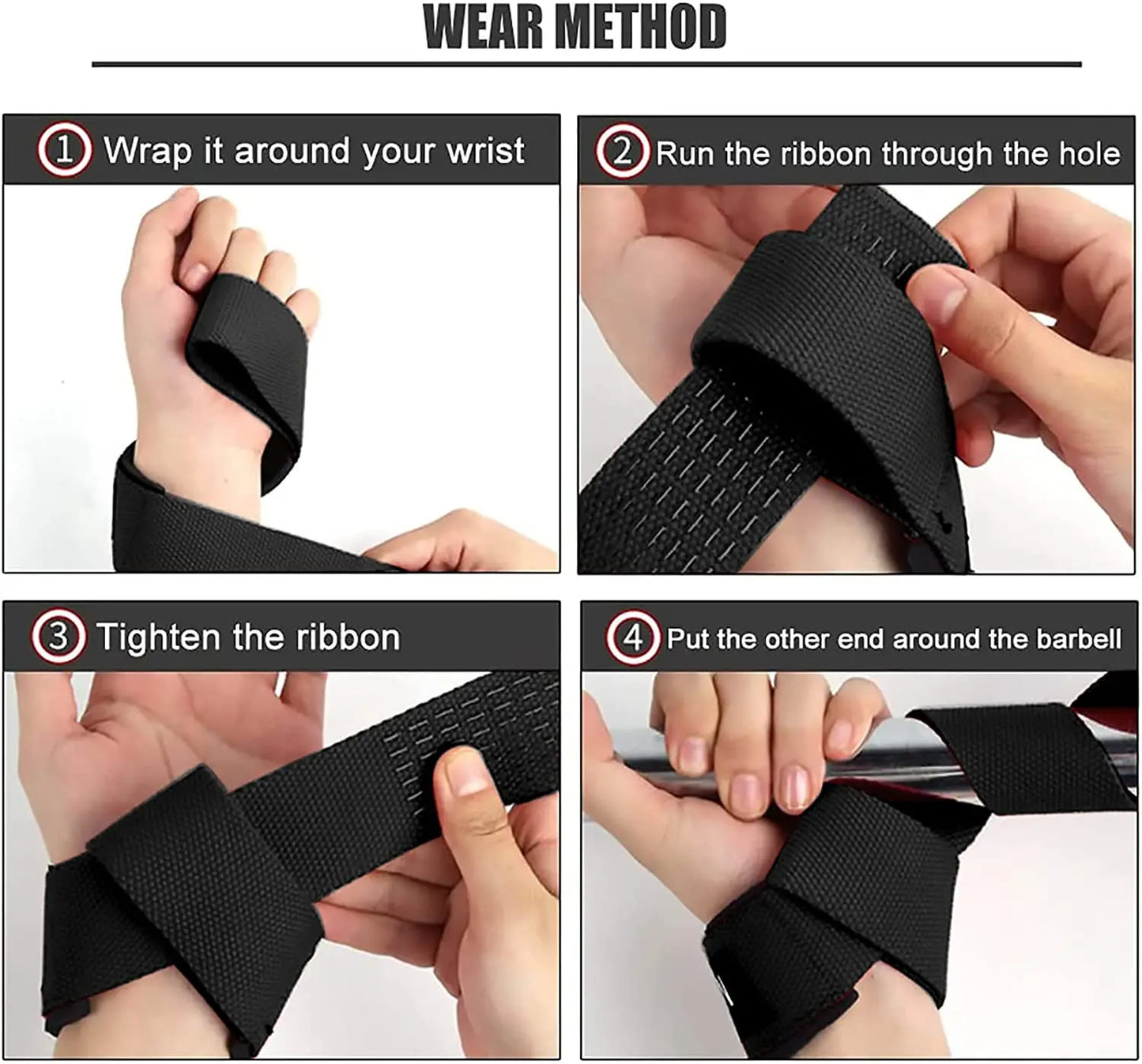 Silicone Grip Weightlifting Wrist Straps