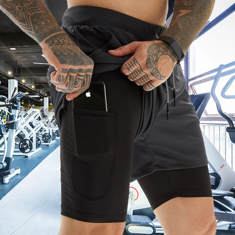 Double-Deck Running Shorts for Men