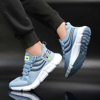 Black Mesh Sport Sneakers for Men's