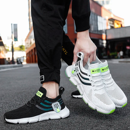 Black Mesh Sport Sneakers for Men's